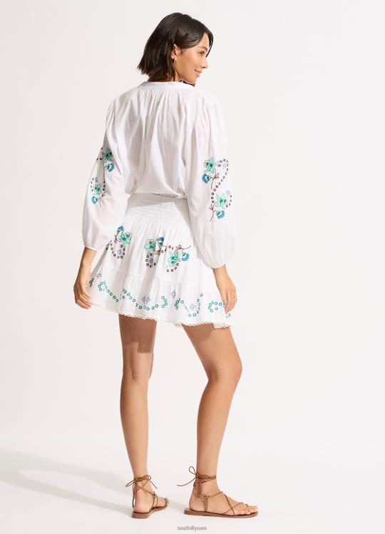 تنورة التطريز عدن نحيف أبيض Seafolly ملابس 2JF2D722