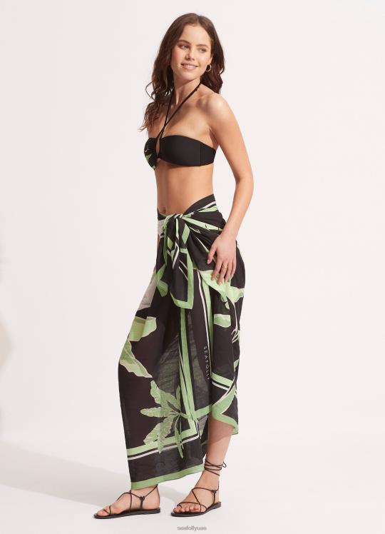 صوفية جنة النخيل نحيف أسود Seafolly ملابس سباحة 2JF2D723