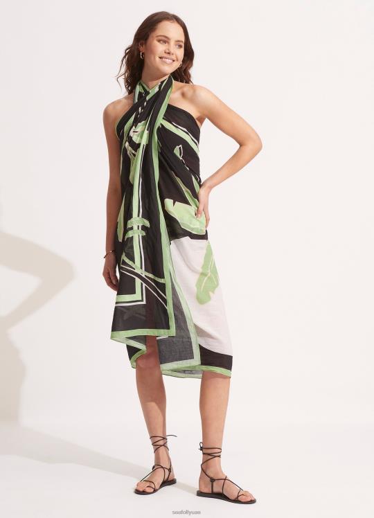 صوفية جنة النخيل نحيف أسود Seafolly ملابس سباحة 2JF2D723