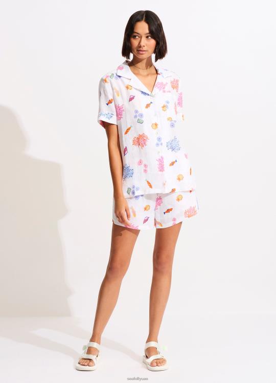تحت قميص شاطئ البحر نحيف أبيض Seafolly ملابس 2JF2D734