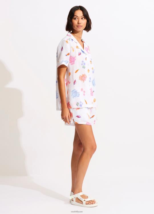 تحت قميص شاطئ البحر نحيف أبيض Seafolly ملابس 2JF2D734