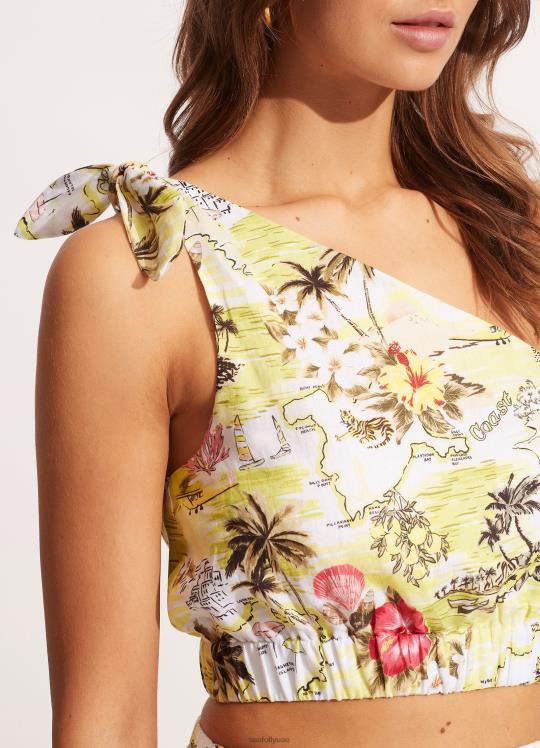 الساحل إلى الساحل كتف واحد نحيف الجير البري Seafolly ملابس سباحة 2JF2D741