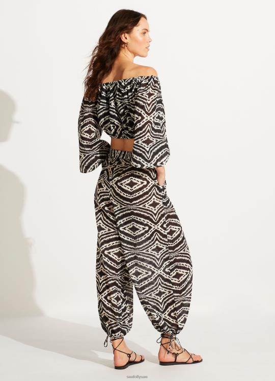 زنجبار المحاصيل الأعلى نحيف أسود Seafolly ملابس سباحة 2JF2D744