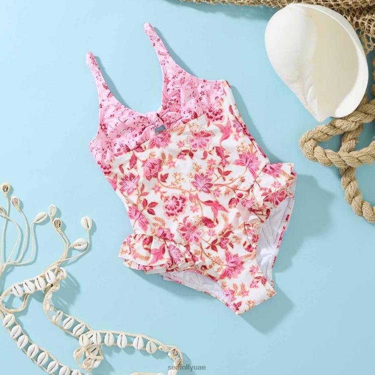 ربطة عنق أمامية للفتيات على طريق الحرير قطعة واحدة أطفال التوابل Seafolly ملابس سباحة 2JF2D792