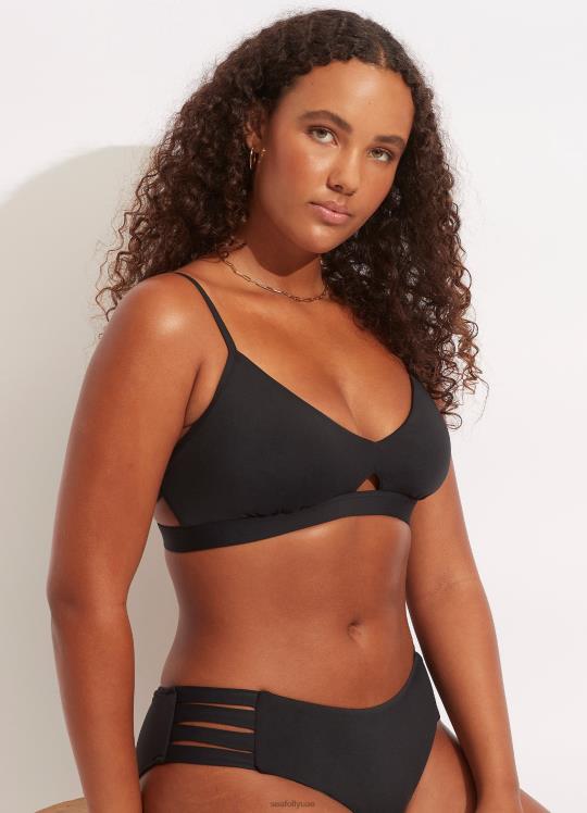 bralette الهجين الجماعي نحيف أسود Seafolly ملابس سباحة 2JF2D196