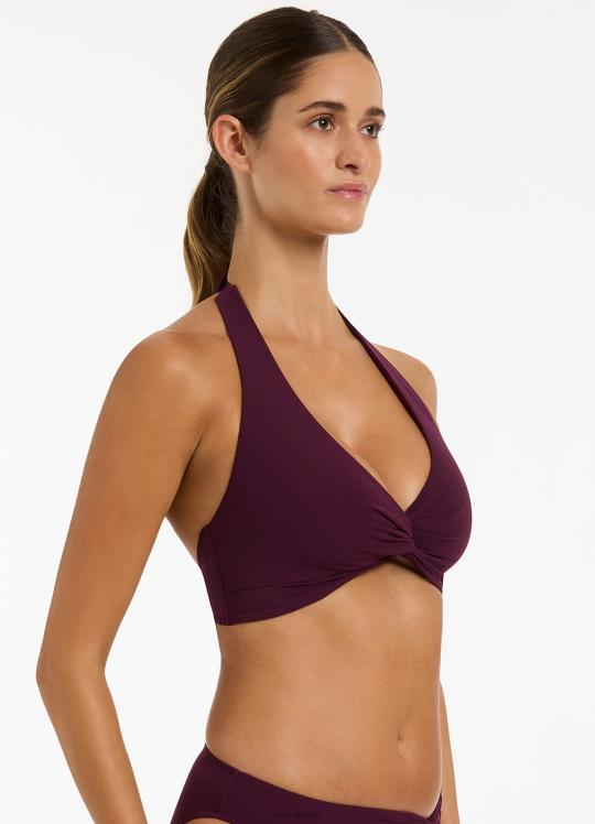 قطعة بيكيني علوية من jetset D-DD ملتوية أمامية نحيف ميناء Seafolly ملابس سباحة 2JF2D399