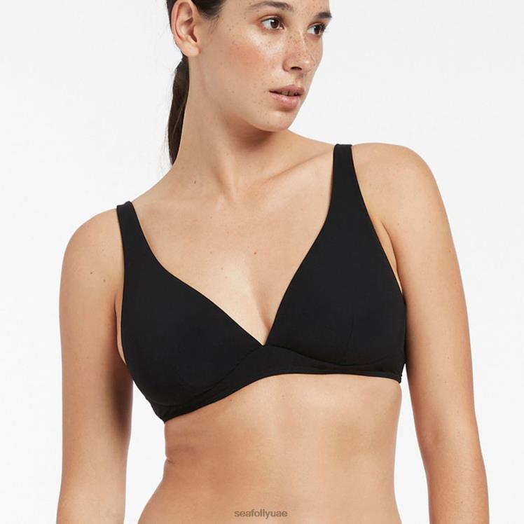 قطعة بيكيني علوية من jetset D/Dd بسلك سفلي نحيف أسود Seafolly ملابس سباحة 2JF2D302