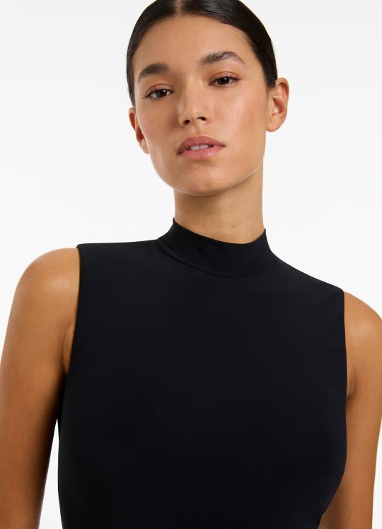 jetset بلا أكمام ورقبة عالية قطعة واحدة نحيف أسود Seafolly ملابس سباحة 2JF2D109