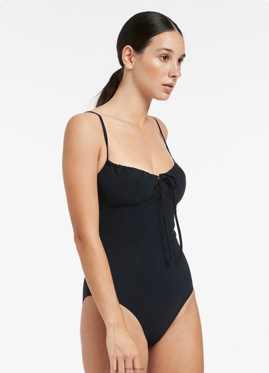 مجموعة jetset متجمعة أمام قطعة واحدة نحيف أسود Seafolly ملابس سباحة 2JF2D153