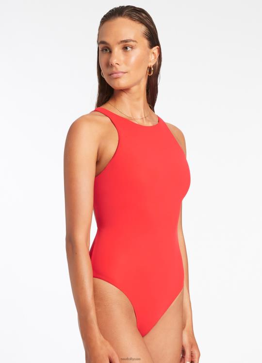 jetset الرقبة العالية قطعة واحدة نحيف الكرز Seafolly ملابس سباحة 2JF2D159