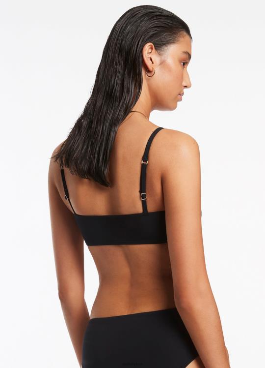 jetset سحب على أعلى الخزان نحيف أسود Seafolly ملابس سباحة 2JF2D298