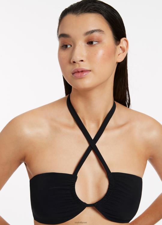 jetset الرسن جمع بيكيني الأعلى نحيف أسود Seafolly ملابس سباحة 2JF2D330