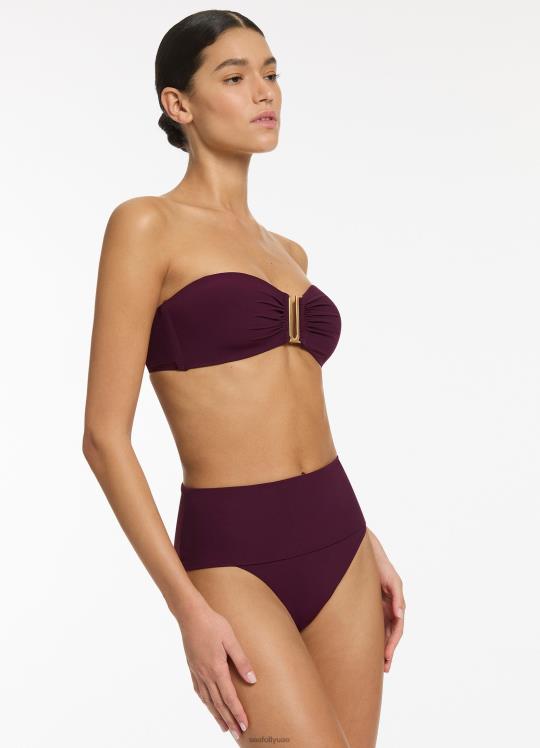 jetset قابلة للطي أسفل بيكيني عالي الخصر نحيف ميناء Seafolly ملابس سباحة 2JF2D341