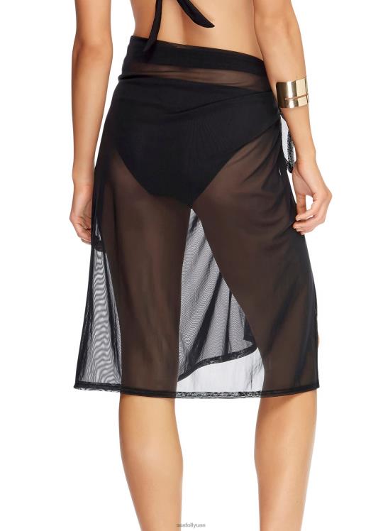 jetset شبكة ردائه نحيف أسود Seafolly ملابس سباحة 2JF2D731