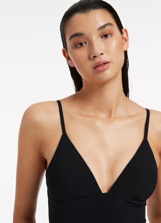 jetset خط العنق على شكل حرف V قطعة واحدة نحيف أسود Seafolly ملابس سباحة 2JF2D71