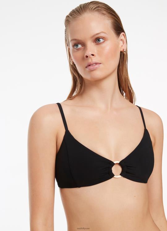 jetset تقليم bralette نحيف أسود Seafolly ملابس سباحة 2JF2D405