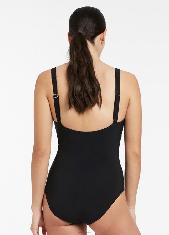 خزان jetset dd_e خزان قطعة واحدة نحيف أسود Seafolly ملابس سباحة 2JF2D56