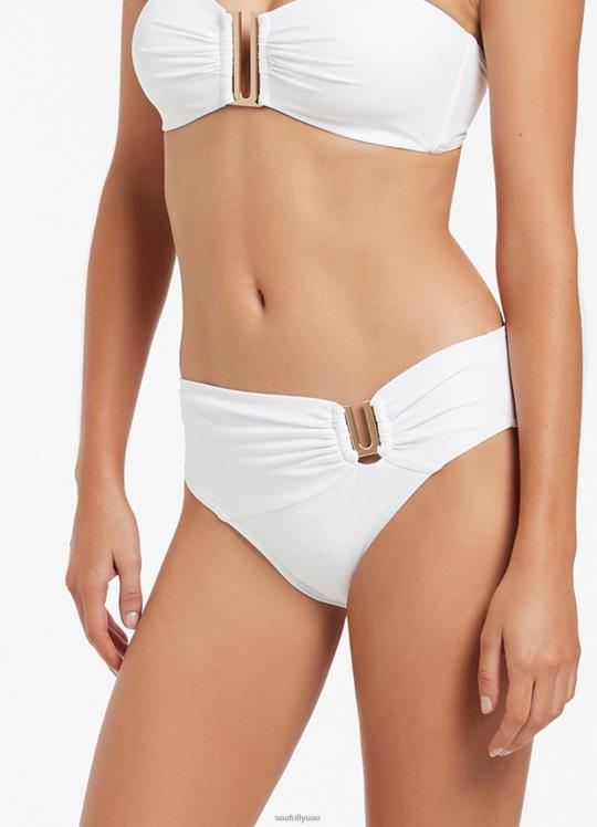 jetset u تقليم بانت منتصف نحيف أبيض Seafolly ملابس سباحة 2JF2D257