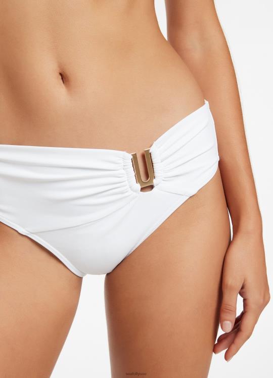 jetset u تقليم بانت منتصف نحيف أبيض Seafolly ملابس سباحة 2JF2D257