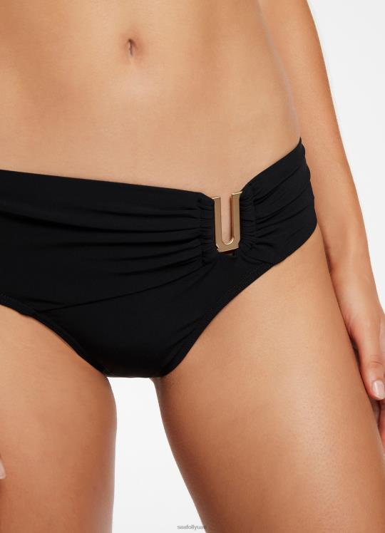 jetset u تقليم بانت منتصف نحيف أسود Seafolly ملابس سباحة 2JF2D263