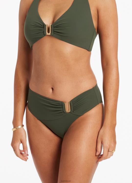 jetset u تقليم بانت منتصف نحيف زيتون Seafolly ملابس سباحة 2JF2D458